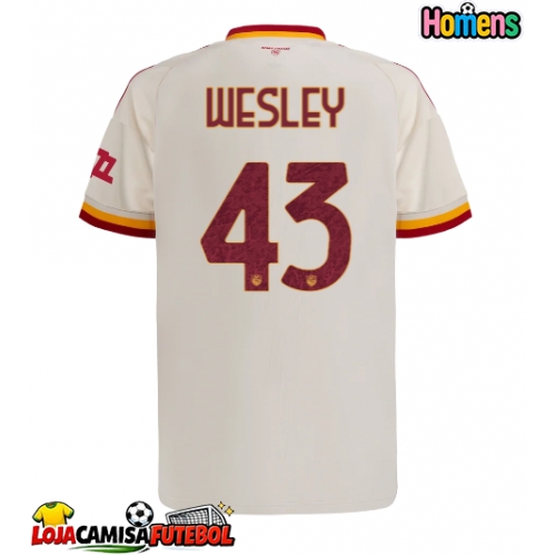 Camisa de Futebol AS Roma Wesley Franca #43 Equipamento Secundário 2026-27 Manga Curta